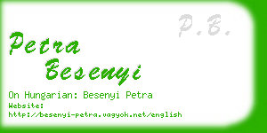 petra besenyi business card